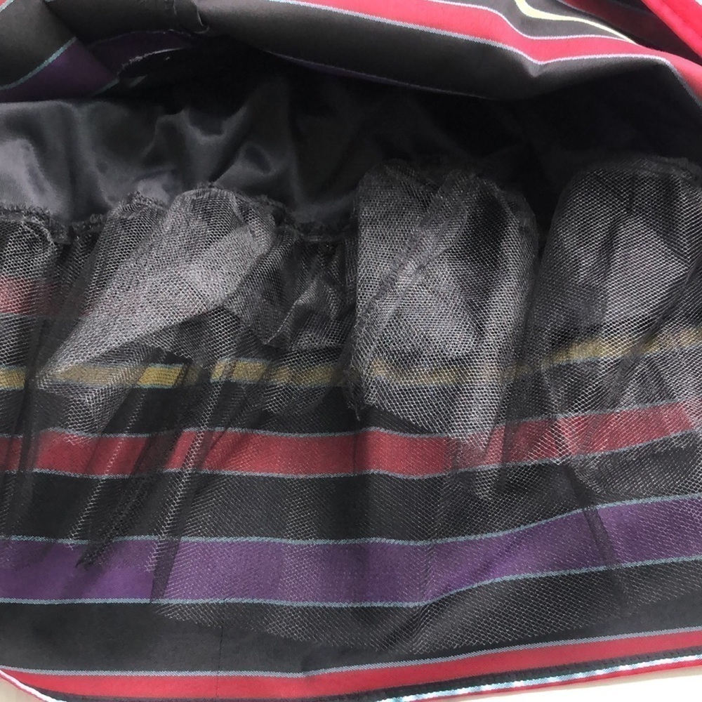 Vintage Striped Rainbow Mini Skirt Fits XS Bought In Italy 1980s - Picture 7 of 8
